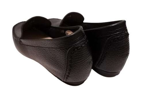 【PRETA flex P1101 ブラック】本革レザープレーンモカシンシューズ